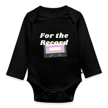 non binary for the record - Organic Longsleeve Baby Bodysuit - black - Front