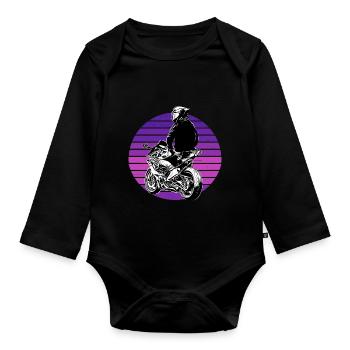 Motocycles / moto / moto biker - Body Bébé bio manches longues - noir - Devant