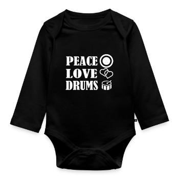 Rock and Roll Rock Music - Organic Longsleeve Baby Bodysuit - black - Front