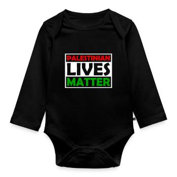 Palestinian Lives Matter - Palestine - Palestina - Body Bébé bio manches longues - noir - Devant