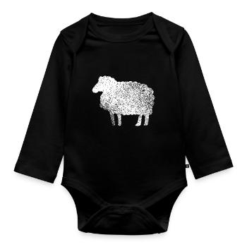 Lustiges Schaf Silhouette Grunge Geschenk Schäfer - Organic Longsleeve Baby Bodysuit - black - Front