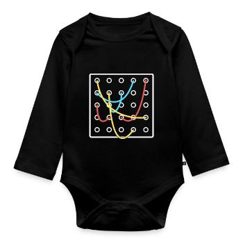 Modular Synthesizer Vintage Keyboard Analog - Organic Longsleeve Baby Bodysuit - black - Front