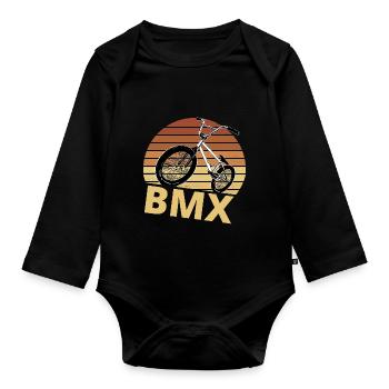 Bmx / bmx fahrer / Freestyle Bmx / Bmx Flatland - Body Bébé bio manches longues - noir - Devant