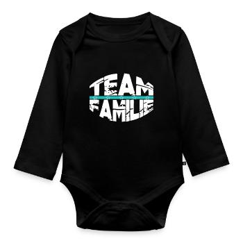 familienwerte faith christmas greeting - Baby Bio-Langarm-Body - Schwarz - Vorne