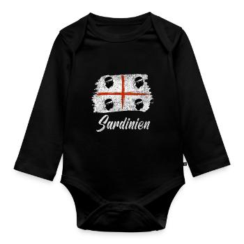 Sardinien retro - Baby Bio-Langarm-Body - Schwarz - Vorne