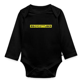 Boycott UBER - Organic Longsleeve Baby Bodysuit - black - Front
