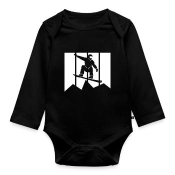 Snowboard Snowboarder - Body Bébé bio manches longues - noir - Devant