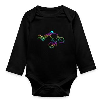 Le BMX - Body Bébé bio manches longues - noir - Devant