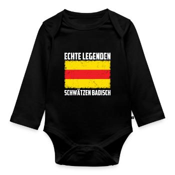 Echte Legenden Schwätzen Badisch - Geschenkideen - Baby Bio-Langarm-Body - Schwarz - Vorne