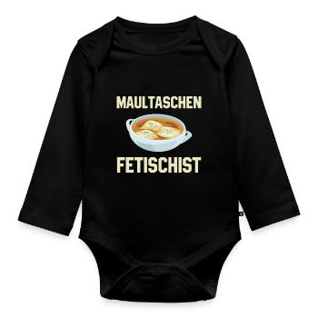 Maultaschen Fetischist - Schwaben - Baby Bio-Langarm-Body - Schwarz - Vorne
