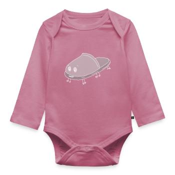 Slipper animals Slippers wear slippers - Organic Longsleeve Baby Bodysuit - mauve - Front