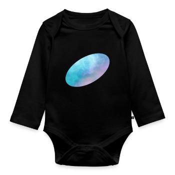 Space Ellipse schräg - Baby Bio-Langarm-Body - Schwarz - Vorne