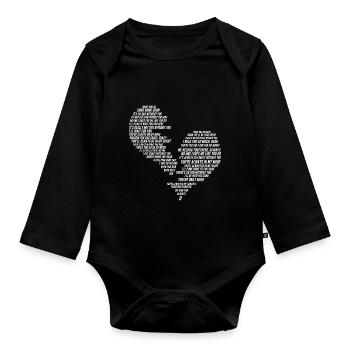 Cœur brisé dans les relations Cadeau - Body Bébé bio manches longues - noir - Devant
