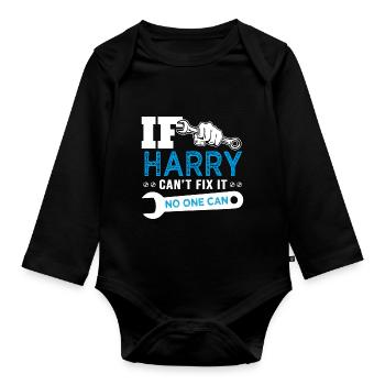 If Harry can't fix it funny T shirt can't fix it - Body Bébé bio manches longues - noir - Devant