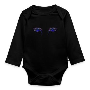 symbol augen - Baby Bio-Langarm-Body - Schwarz - Vorne