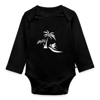 Surfen Surfing Wellenreiten - Body Bébé bio manches longues - noir - Devant
