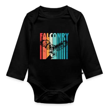 Falknerei - Baby Bio-Langarm-Body - Schwarz - Vorne