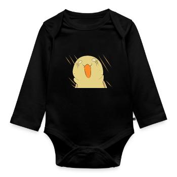 Sanmah Schildkröte erschrocken - Baby Bio-Langarm-Body - Schwarz - Vorne