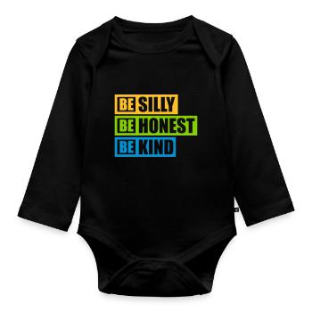 Silly Honest Child - Organic Longsleeve Baby Bodysuit - black - Front