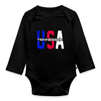 Usa Tennessee Vintage stolzer US-Bürger - Baby Bio-Langarm-Body - Schwarz - Vorne