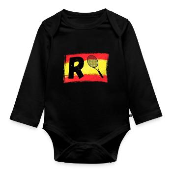 Espagne Tennis R majuscule Rafa - Body Bébé bio manches longues - noir - Devant