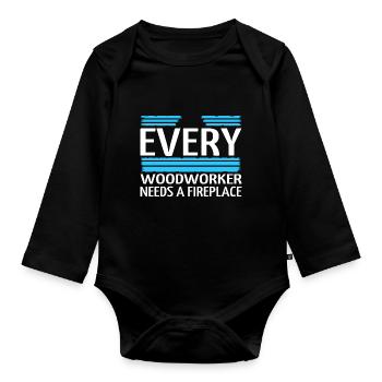 l’humour d’arbre permet de jouer aux t-shirts de charpentier - Body Bébé bio manches longues - noir - Devant