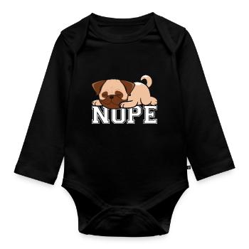 Nope - Organic Longsleeve Baby Bodysuit - black - Front