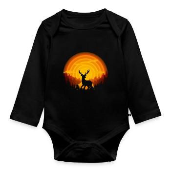 Ombre de cerf - Body Bébé bio manches longues - noir - Devant
