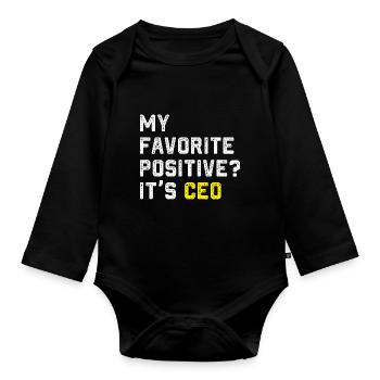 mon poste préféré son Ceo Design - Body Bébé bio manches longues - noir - Devant