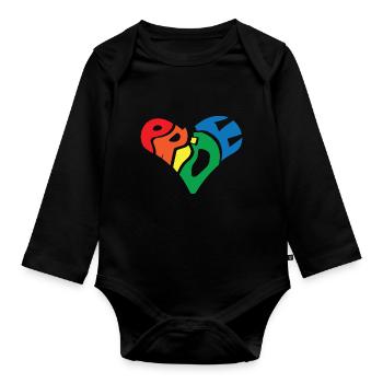 Gay Gay Gay Lesbienne LGBT - Body Bébé bio manches longues - noir - Devant