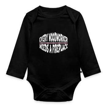 felling union carpenter carpenter jokes tshirts - Organic Longsleeve Baby Bodysuit - black - Front