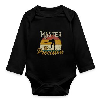 Maître de La Précision / Snooker de Billard - Body Bébé bio manches longues - noir - Devant