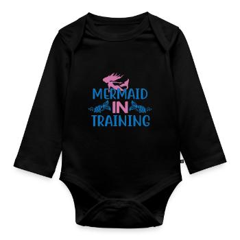 Mermaid In Training - Baby Bio-Langarm-Body - Schwarz - Vorne