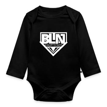 Berlin BLN Hauptstadt White - Baby Bio-Langarm-Body - Schwarz - Vorne