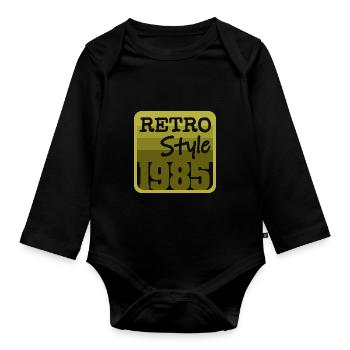 1985 - Baby Bio-Langarm-Body - Schwarz - Vorne