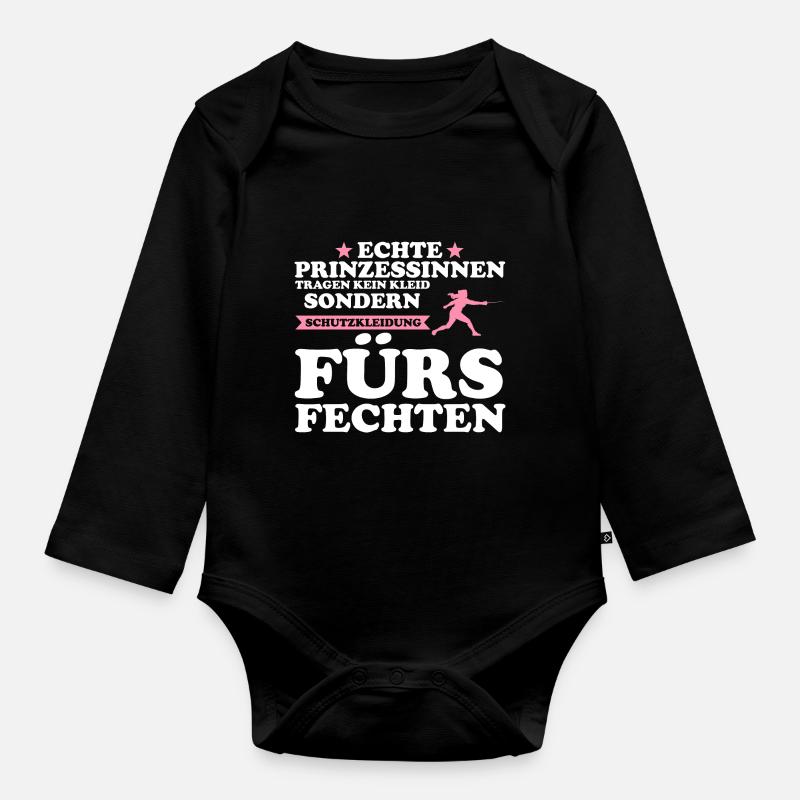 Fechterin Fechten Fechterinnen Geschenk - Baby Bio-Langarm-Body - Schwarz