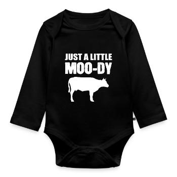 Little Moo-Dy Moody Person Poison - Organic Longsleeve Baby Bodysuit - black - Front
