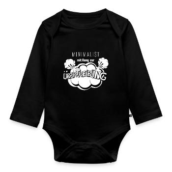 Minimalist mit Hang zur Übertreibung für dunkle Hi - Baby Bio-Langarm-Body - Schwarz - Vorne