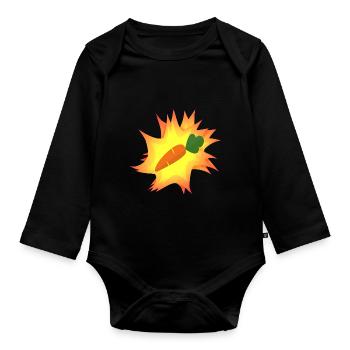 Carotte - Body Bébé bio manches longues - noir - Devant