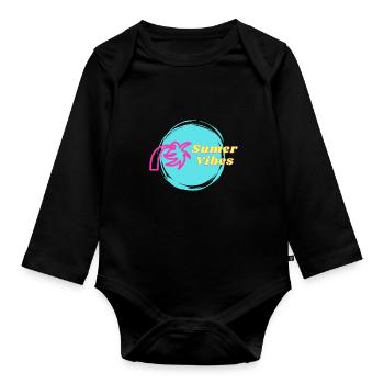 Sumer Vibes - Baby Bio-Langarm-Body - Schwarz - Vorne