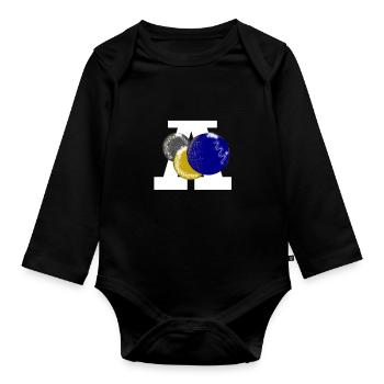 Kugel Kreis Design Glitzer Weihnachten Neujahr A - Baby Bio-Langarm-Body - Schwarz - Vorne