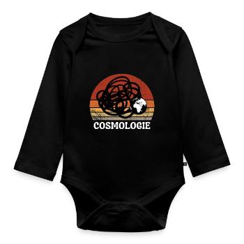 COSMOLOGIE PLANETE TERRE VINTAGE RÉTRO SUNSET - Body Bébé bio manches longues - noir - Devant