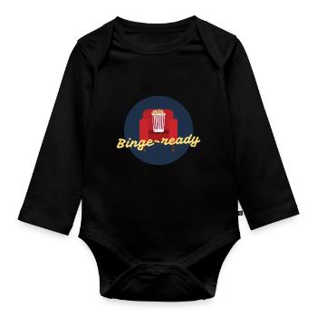 binge ready - Baby Bio-Langarm-Body - Schwarz - Vorne