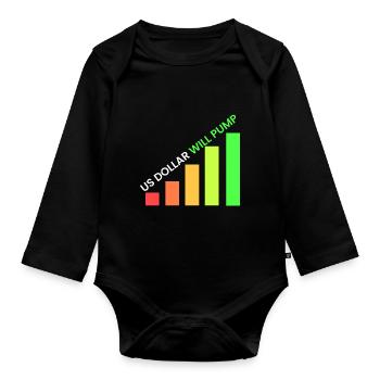 US Dollar wird pumpen - Baby Bio-Langarm-Body - Schwarz - Vorne
