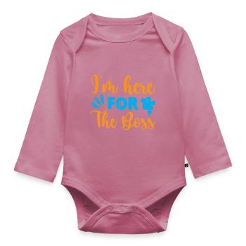I'm here for the boss - humour halloween - Body Bébé bio manches longues - mauve - Devant