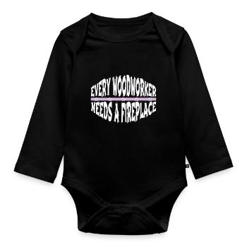 travail blagues drôles artisans design - Body Bébé bio manches longues - noir - Devant