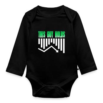This Guy Hold Funny Bear Cycle Trader T-Shirt - Organic Longsleeve Baby Bodysuit - black - Front
