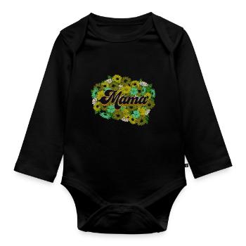 Proud Mom Mother MomMy Life's Work Kids Child - Organic Longsleeve Baby Bodysuit - black - Front