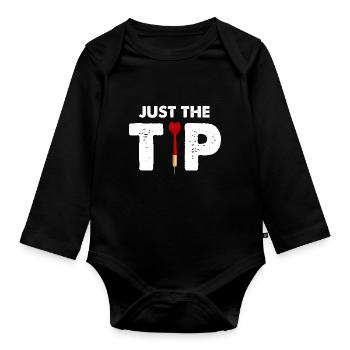 just the tip Design for a dart enthusiast - Organic Longsleeve Baby Bodysuit - black - Front