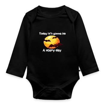 Halloween - Bats humour - Body Bébé bio manches longues - noir - Devant